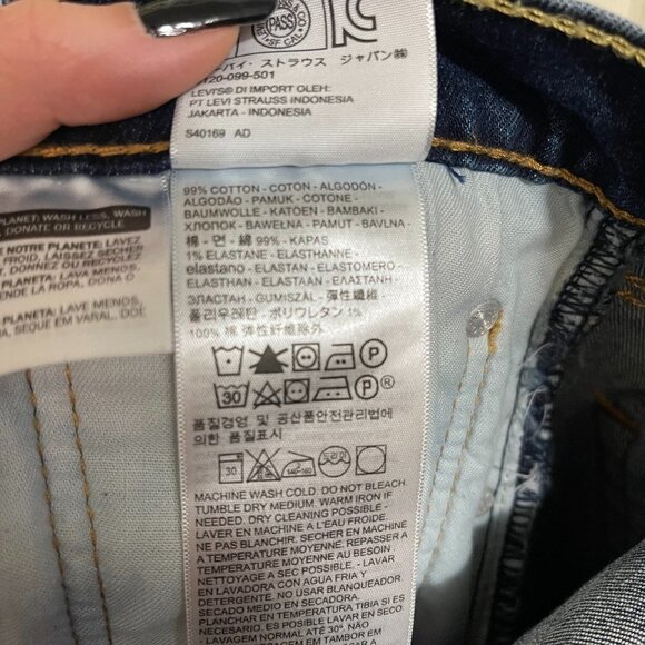 Levi's Men's Dark Wash Factory Faded 505 Straight Leg Fit Jeans Size 40 30 - Picture 7 of 9